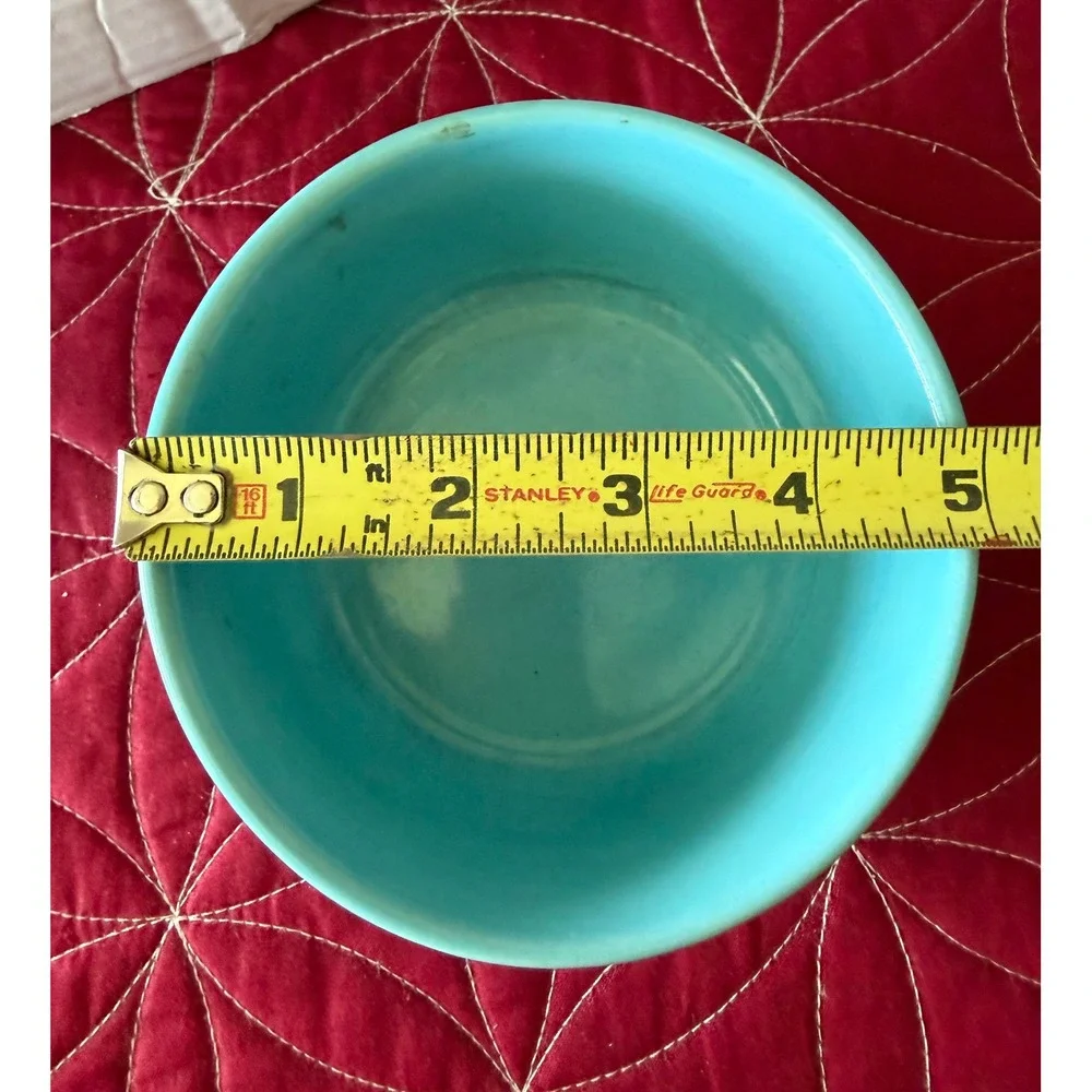 Oxford Stoneware Turquoise Blue Beehive Ribbed Small Bowl Vintage 4.5 Inch